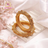 Antique Bangles with Stone Work | Golden Brass Openable Kada