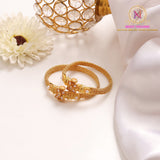 Pearl Work Openable Bracelet Bangles | Golden Finish Elegant Kada
