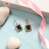 Navy Blue AD Dangler Earrings | Minimal Hanging Designer Style